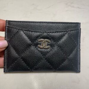 CHANEL Black Card Holder VIP Gift - vegan leather